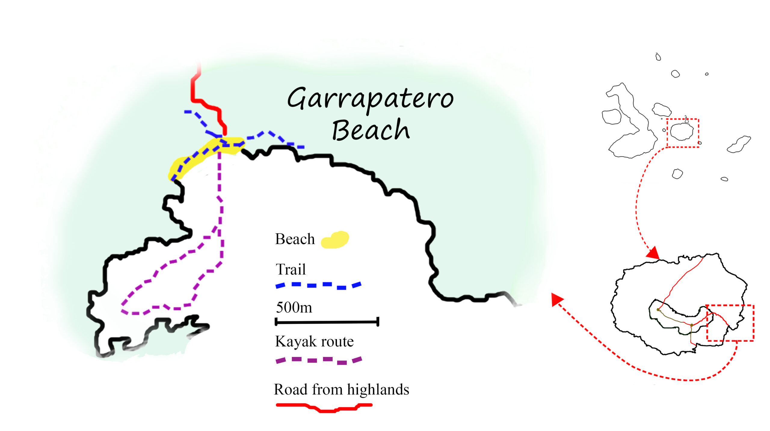 Galápagos visitor map