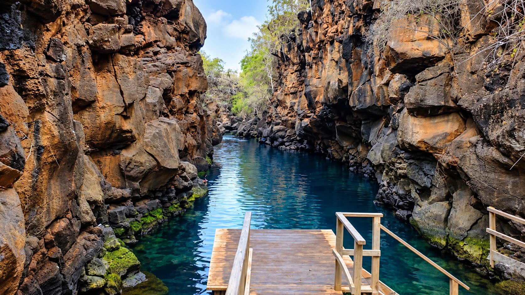 The clear-water volcanic fissure at Las Grietas.