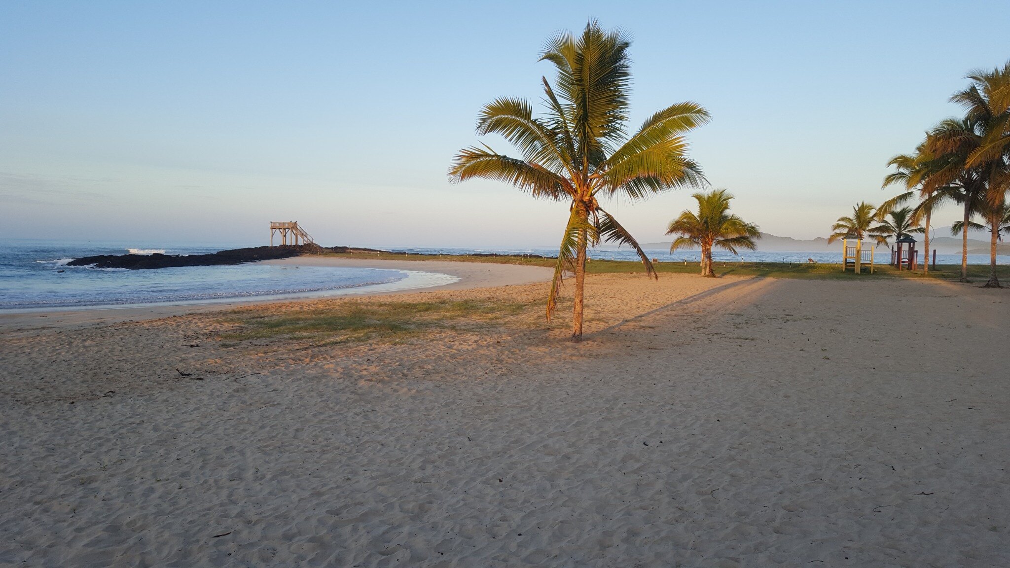 The long sandy beach beside Puerto Villamil on Isabela Island.
